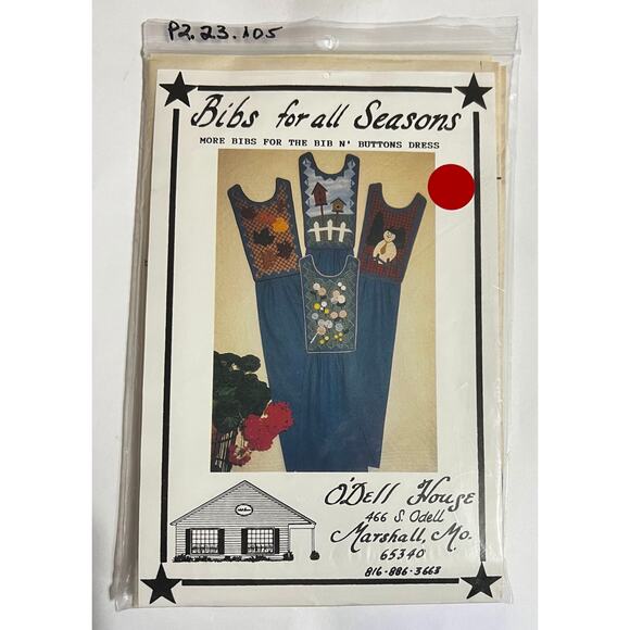 NEW O'Dell House Bibs for all Seasons-Bib's the Bib's and Buttons Dress Pattern - Picture 1 of 2